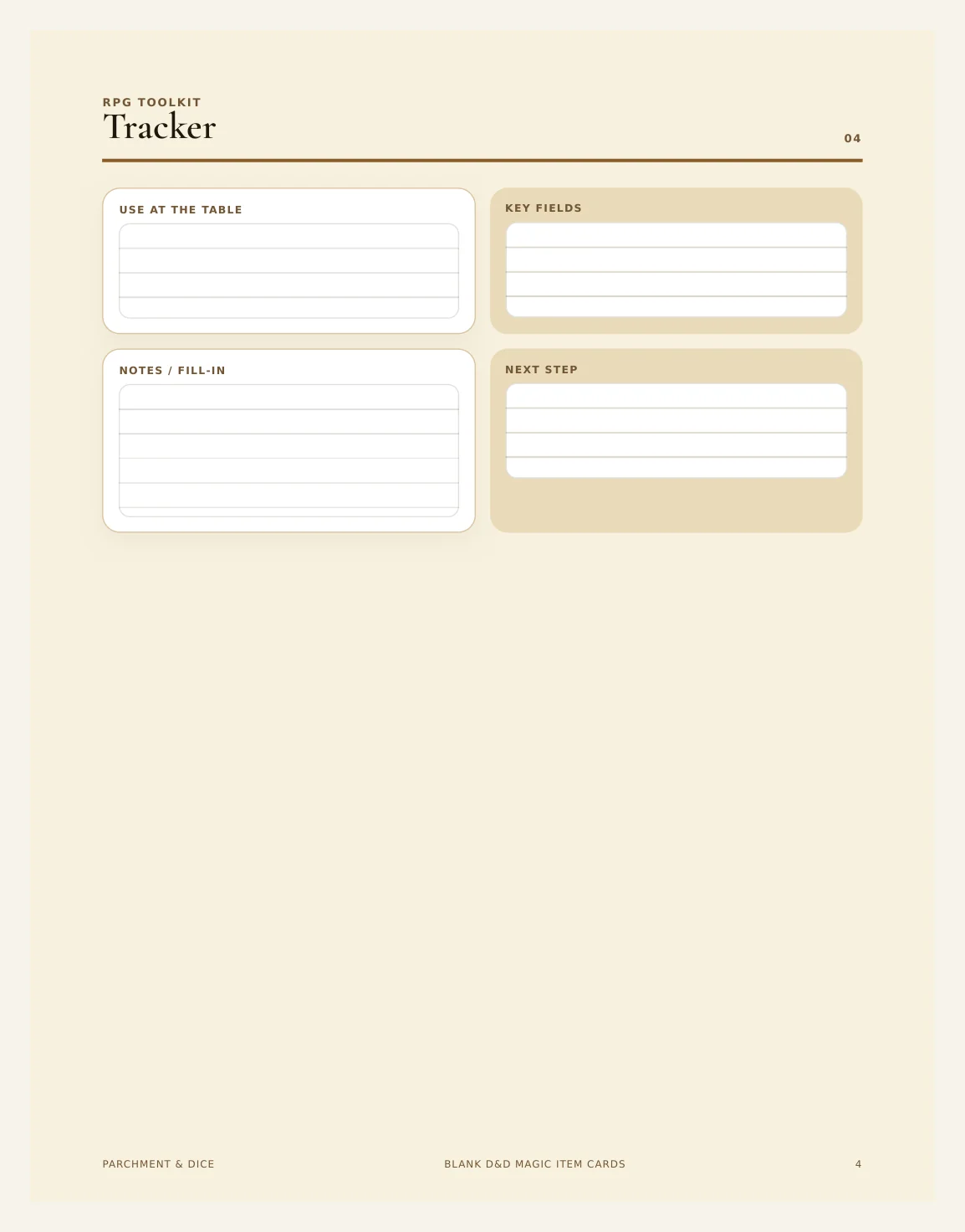 Blank DnD Magic Item Cards Printable - Build Your Own Fillable 5e Magic Item Cards - Homebrew TTRPG Print and Cut - Instant Download — Preview page 2