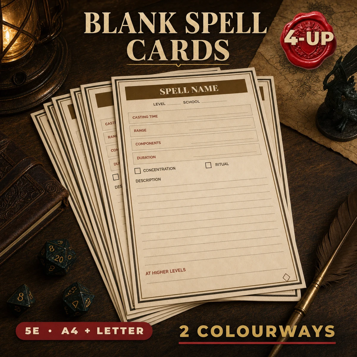 Blank DnD Spell Cards Printable - Build Your Own Fillable 5e Spell Cards - Homebrew TTRPG Print and Cut - Instant Download — Build Your Own Fillable 5e Spell Cards - Homebrew TTRPG Print and Cut - Instant 