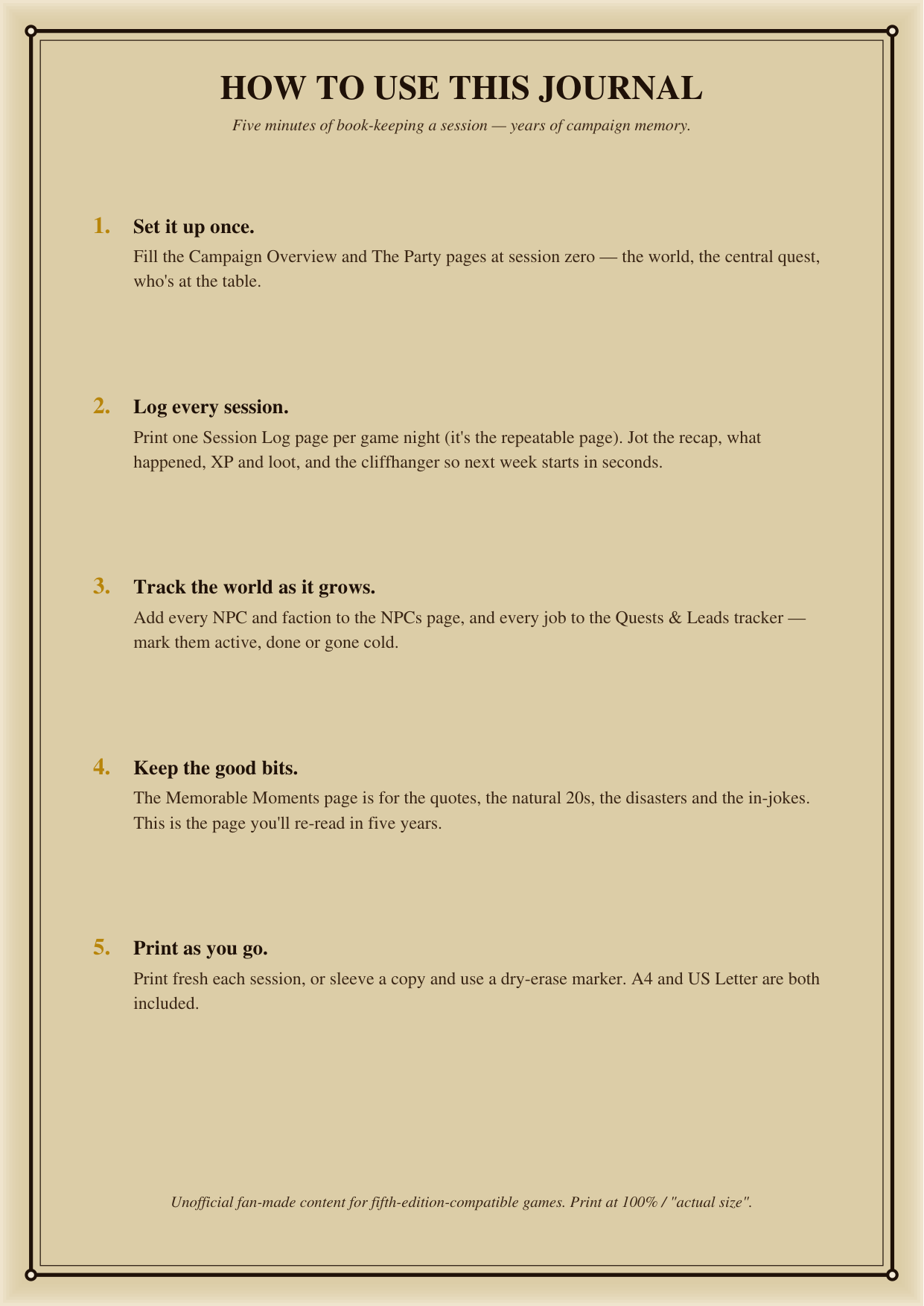 DnD Campaign Journal Printable 5e preview 2