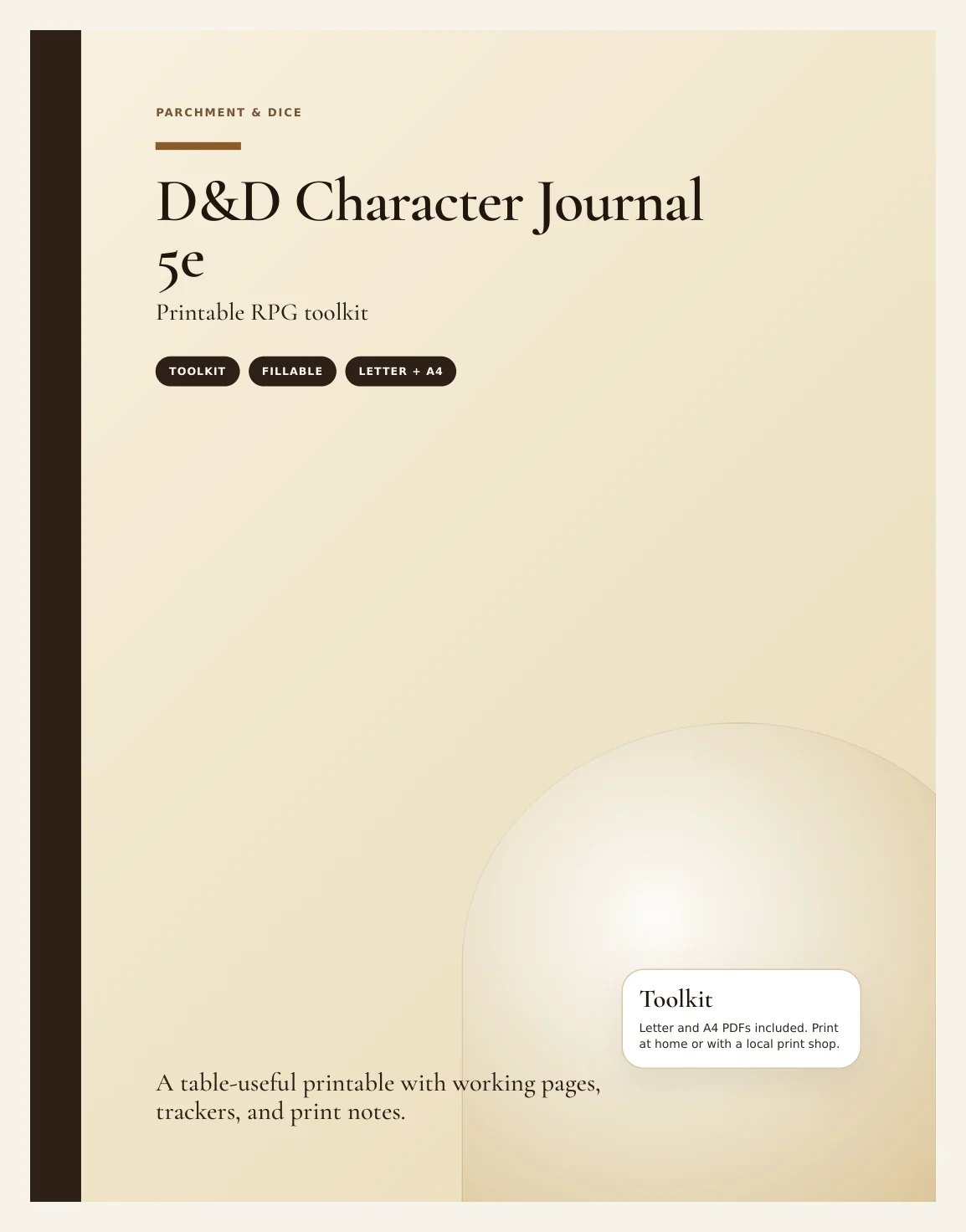 DnD Character Journal Printable 5e — Preview page 1