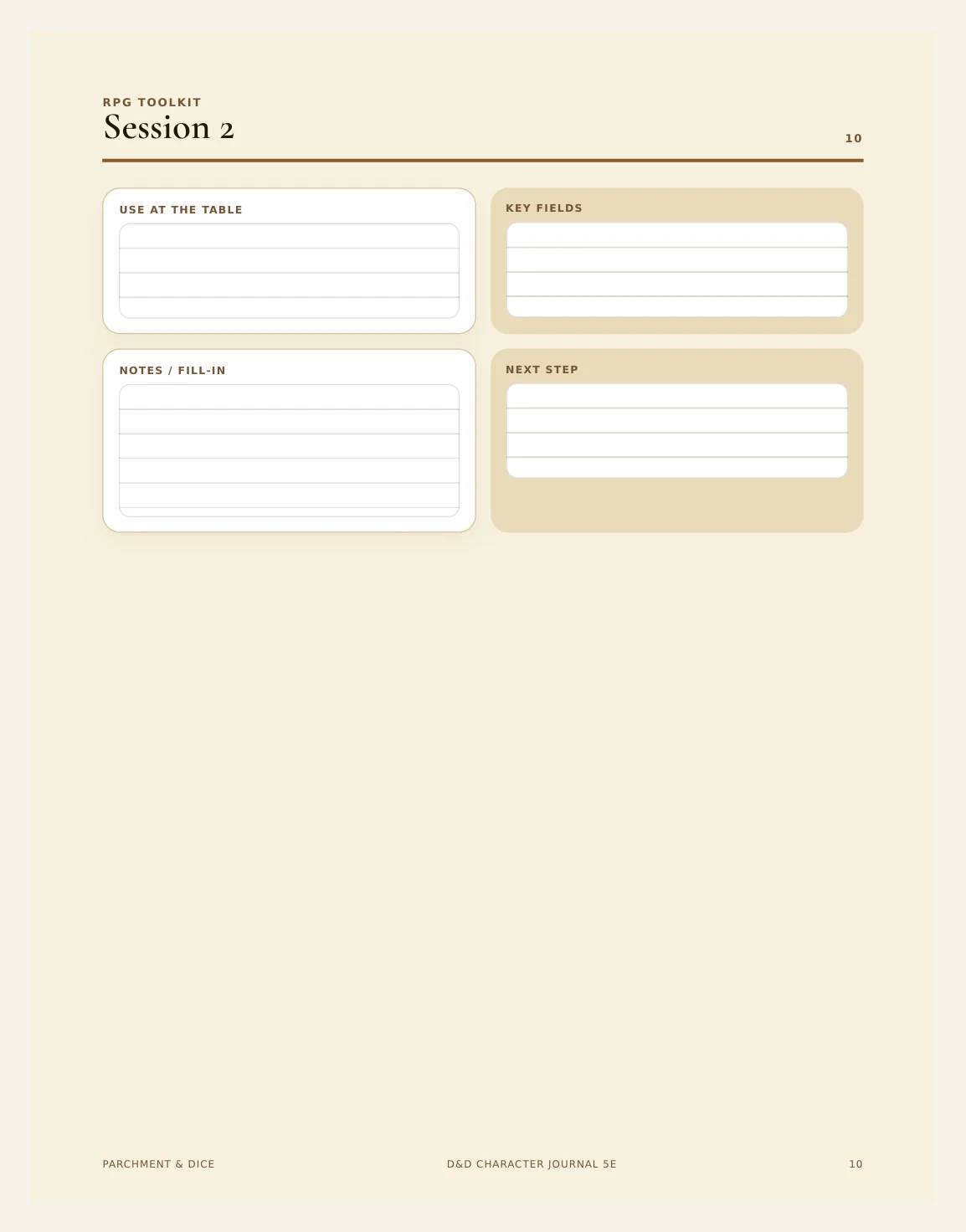 DnD Character Journal Printable 5e — Preview page 2