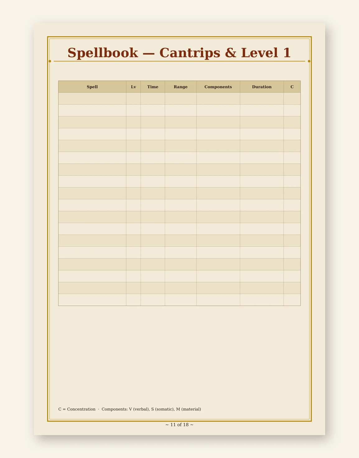 DnD Character Journal Printable 5e — Preview page 2