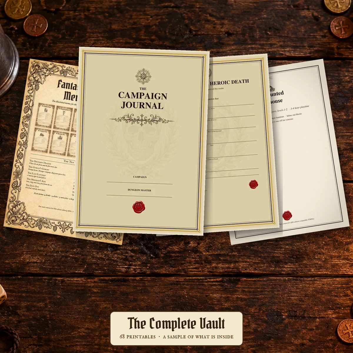 The Complete Parchment & Dice Vault — 68 D&D Printables