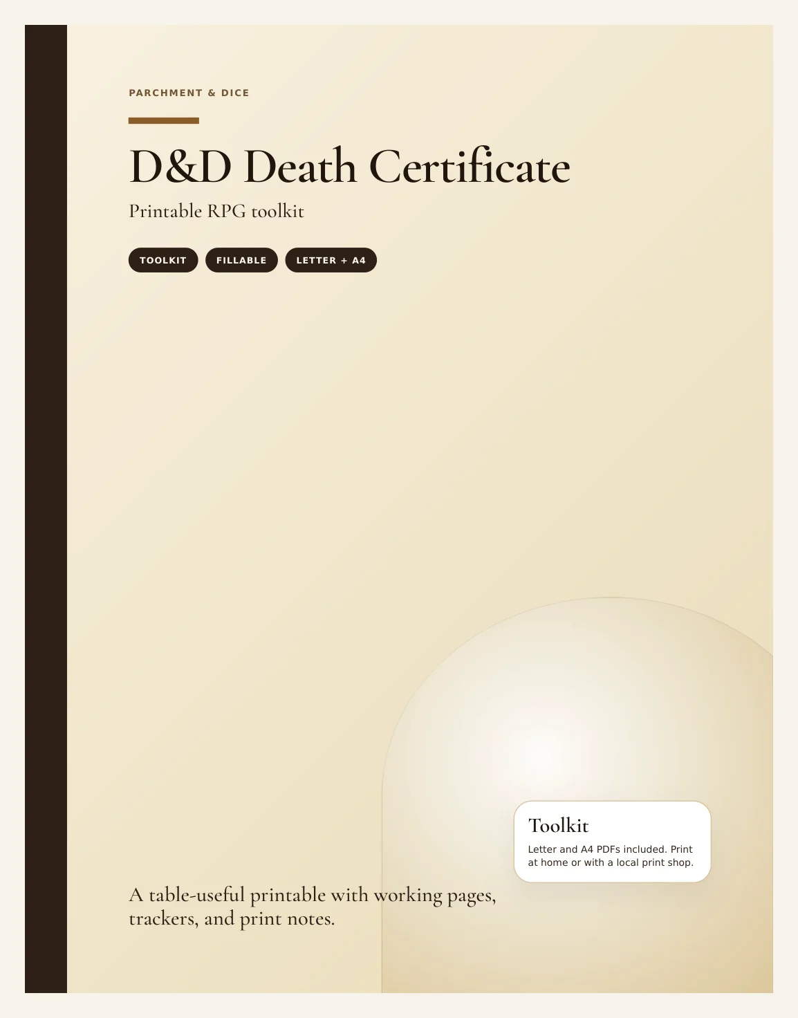 DnD Death Certificate Printable — Preview page 1