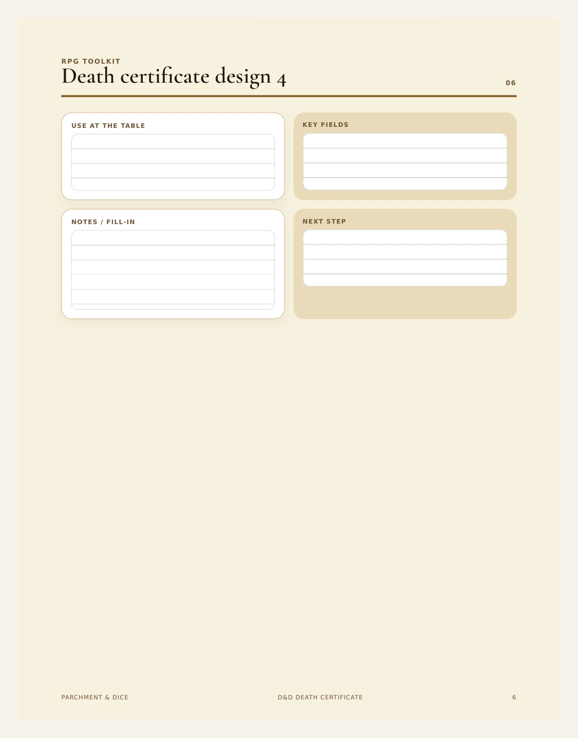 DnD Death Certificate Printable — Preview page 2