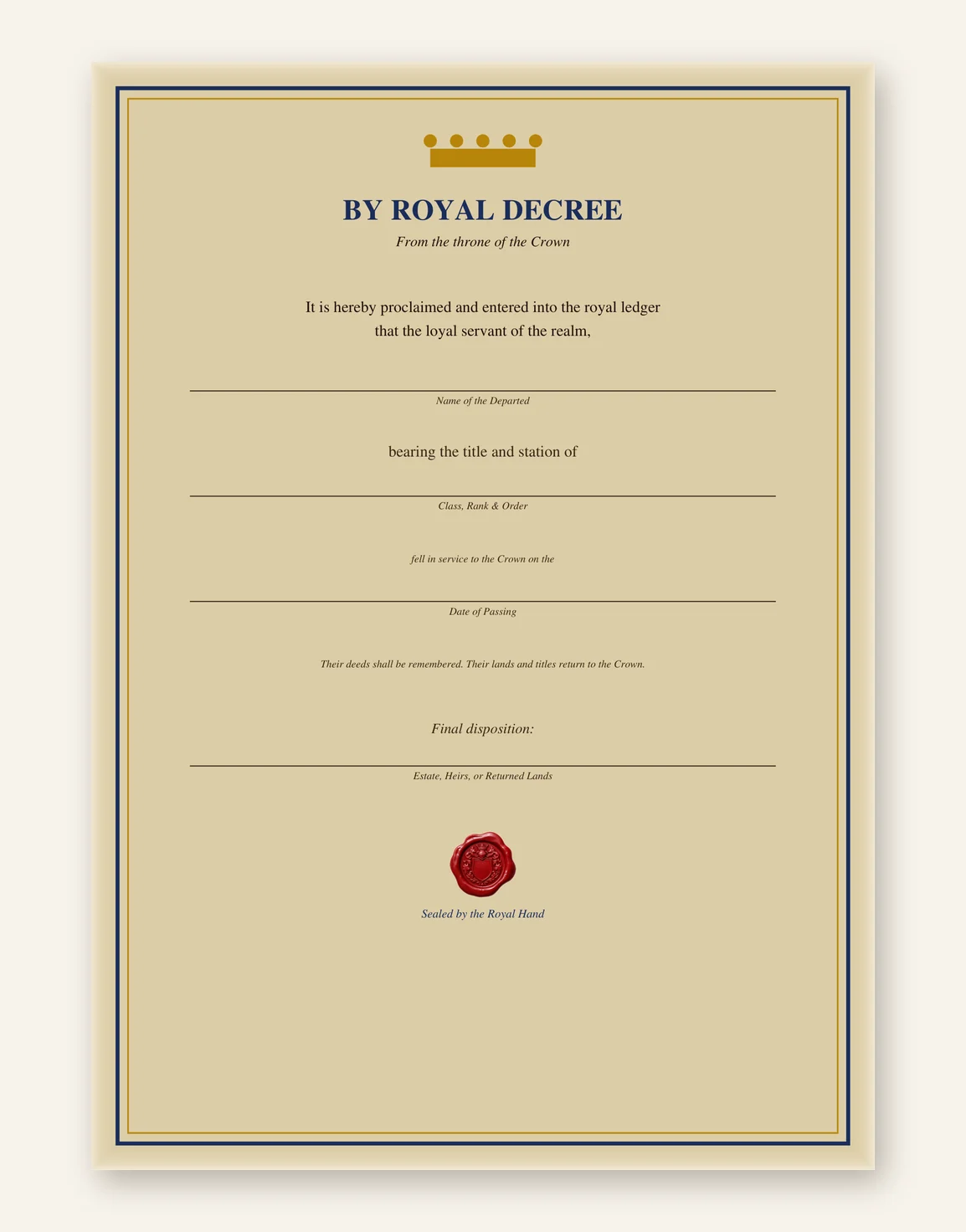 DnD Death Certificate Printable — Preview page 2