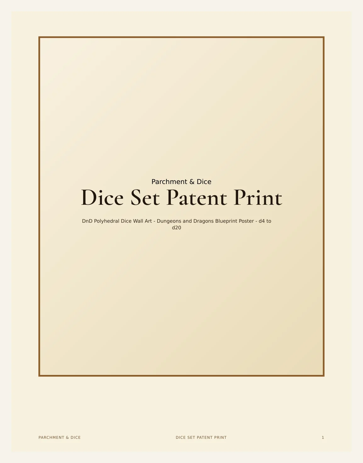 Dice Set Patent Print - DnD Polyhedral Dice Wall Art - Dungeons and Dragons Blueprint Poster - d4 to d20 Patent Drawing - Instant Download — Preview page 2