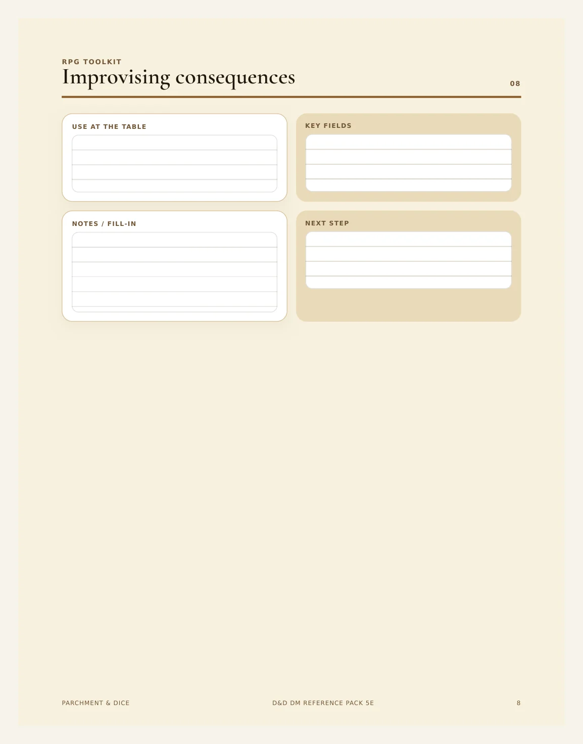 DnD DM Reference Pack Printable 5e — Dm Reference Pack Actual Buyer Preview 3
