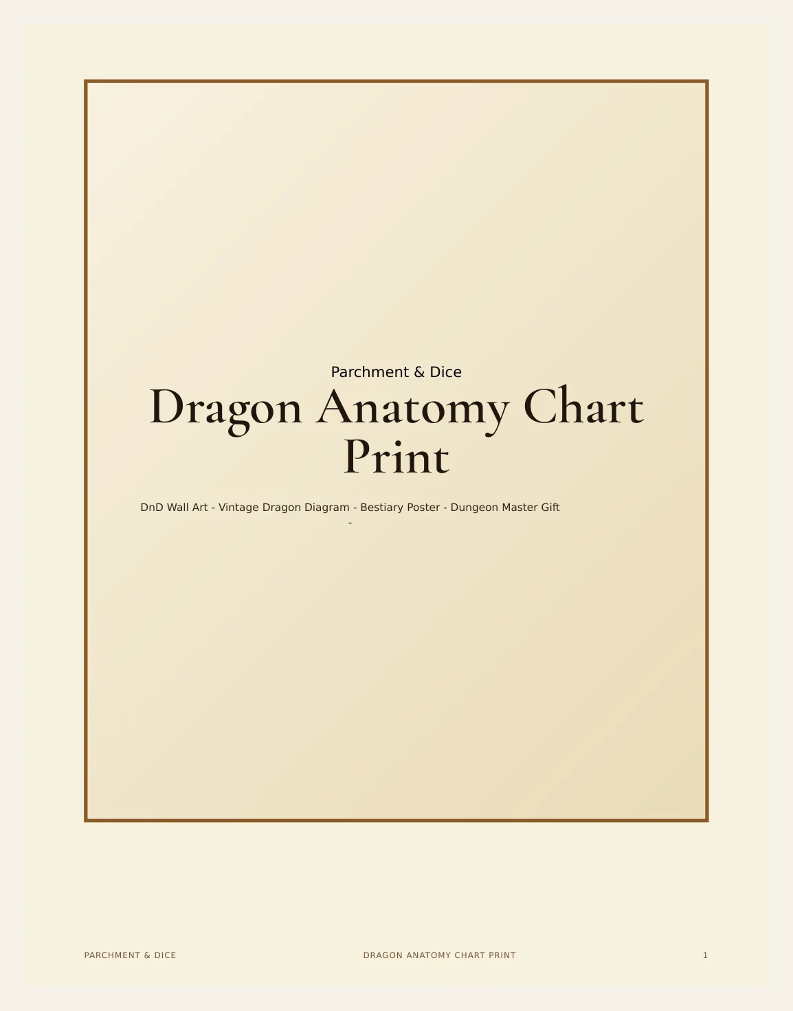 Dragon Anatomy Chart Print - DnD Wall Art - Vintage Dragon Diagram - Bestiary Poster - Dungeon Master Gift - Instant Download — Preview page 2