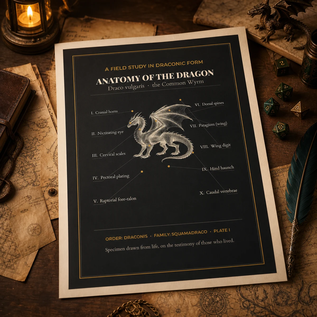 Dragon Anatomy Chart Print - DnD Wall Art - Vintage Dragon Diagram - Bestiary Poster - Dungeon Master Gift - Instant Download — DnD Wall Art - Vintage Dragon Diagram - Bestiary Poster - Dungeon Master Gift - 
