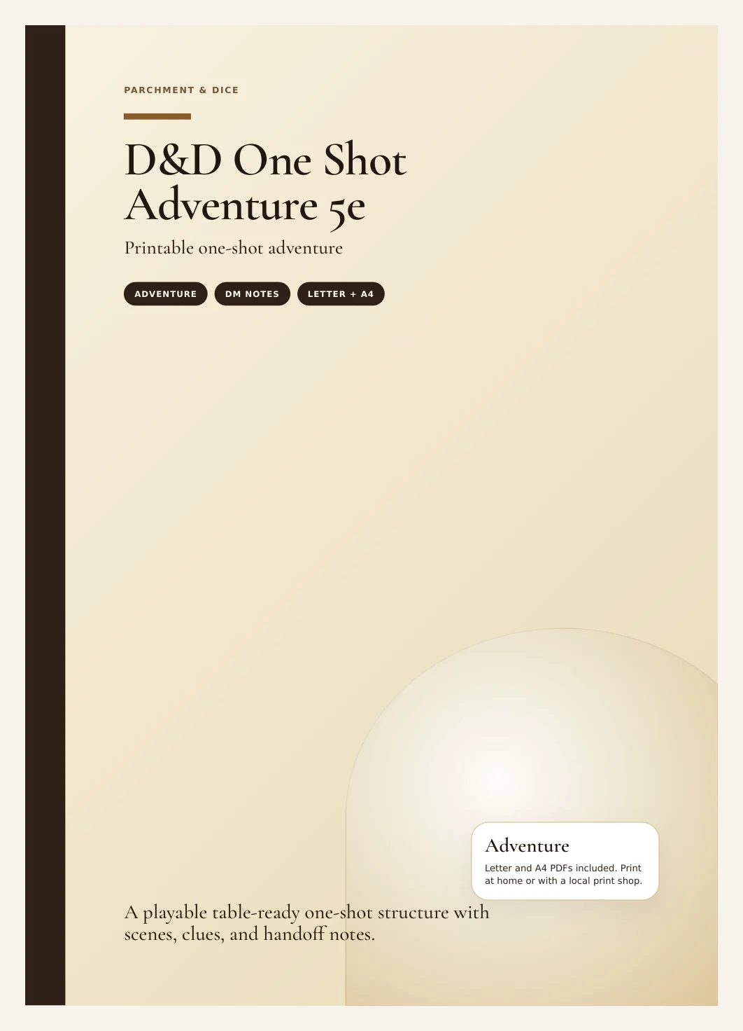 DnD One Shot Adventure 5e — The Haunted Lighthouse — Preview page 1