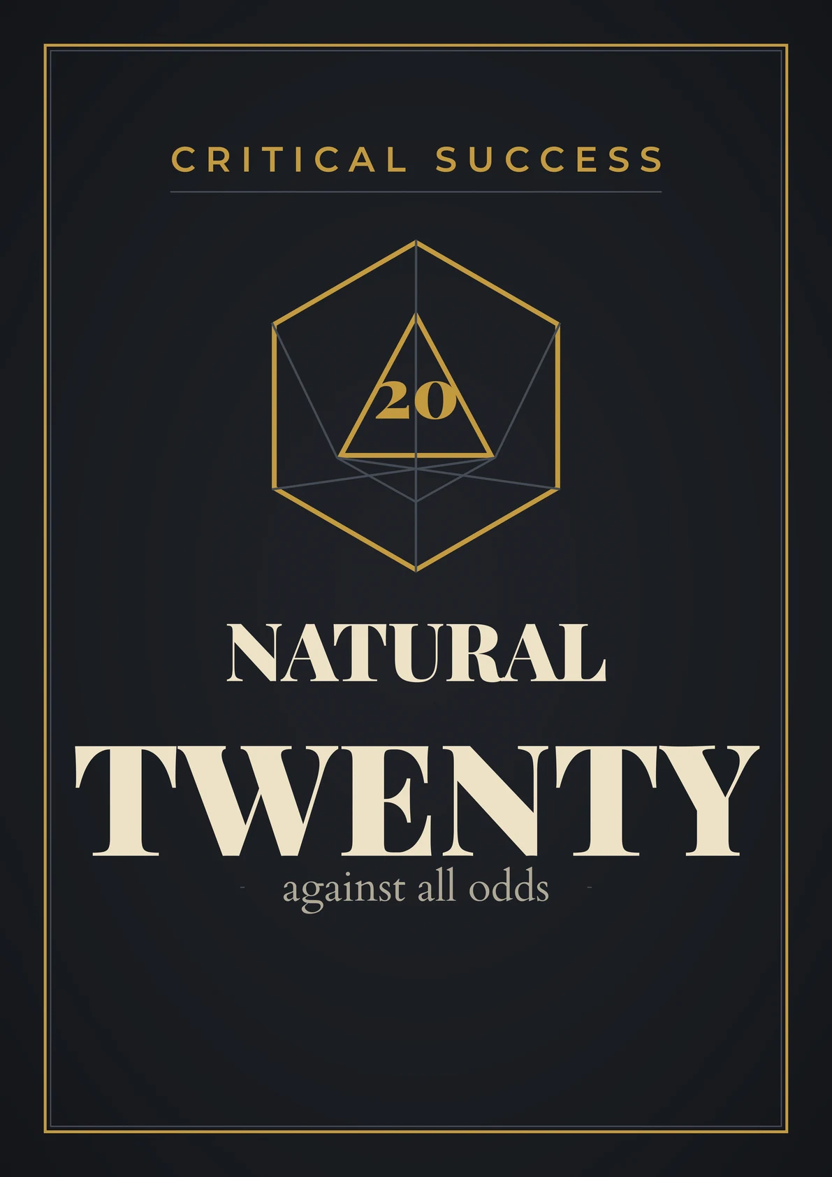Natural 20 Natural 1 DnD Wall Art Set of 2 - Crit Hit Crit Fail Dice Quote Poster - Dungeons and Dragons Game Room Decor - Instant Download — Preview page 1