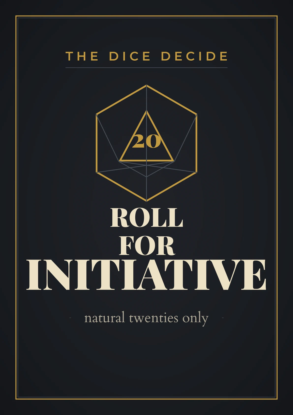 Roll For Initiative D&D Poster – D20 Dice Quote, Game Room Decor (Instant Download) — Preview page 1