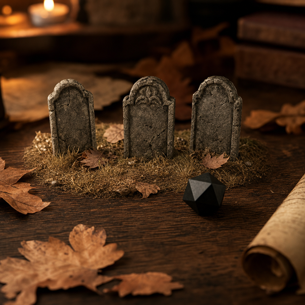 DnD Tombstone Printable — Graveyard headstones and mini standees