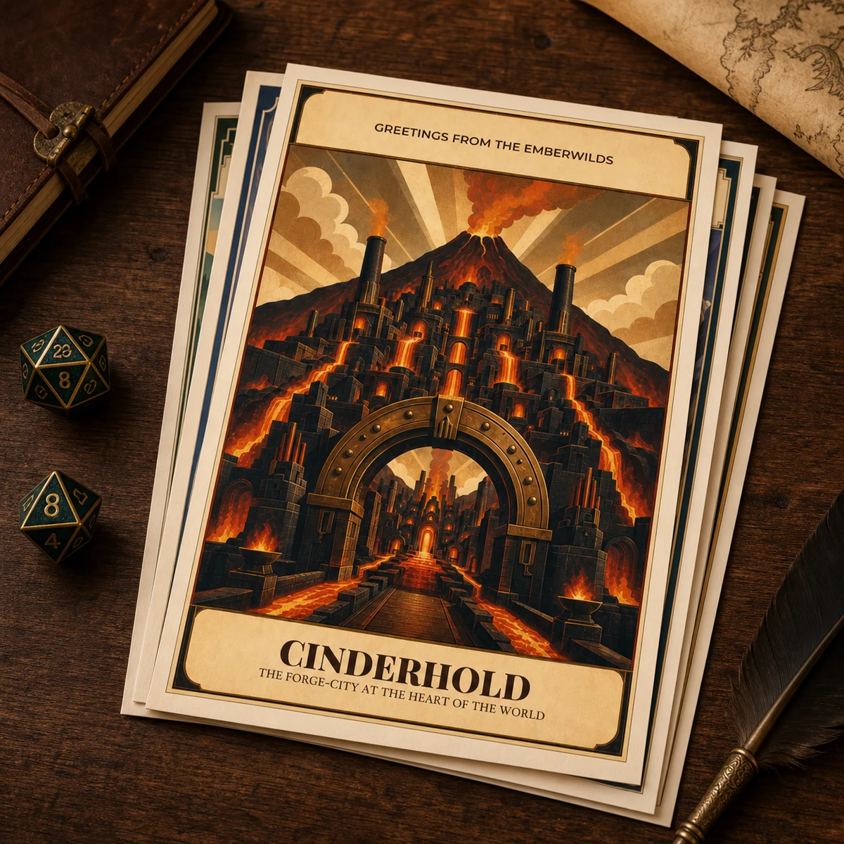 Fantasy Travel Poster Set of 5 - DnD Wall Art Bundle - Art Deco Fantasy World - Gallery Wall Set - Instant Download — DnD Wall Art Bundle - Art Deco Fantasy World - Gallery Wall Set - Instant Downlo