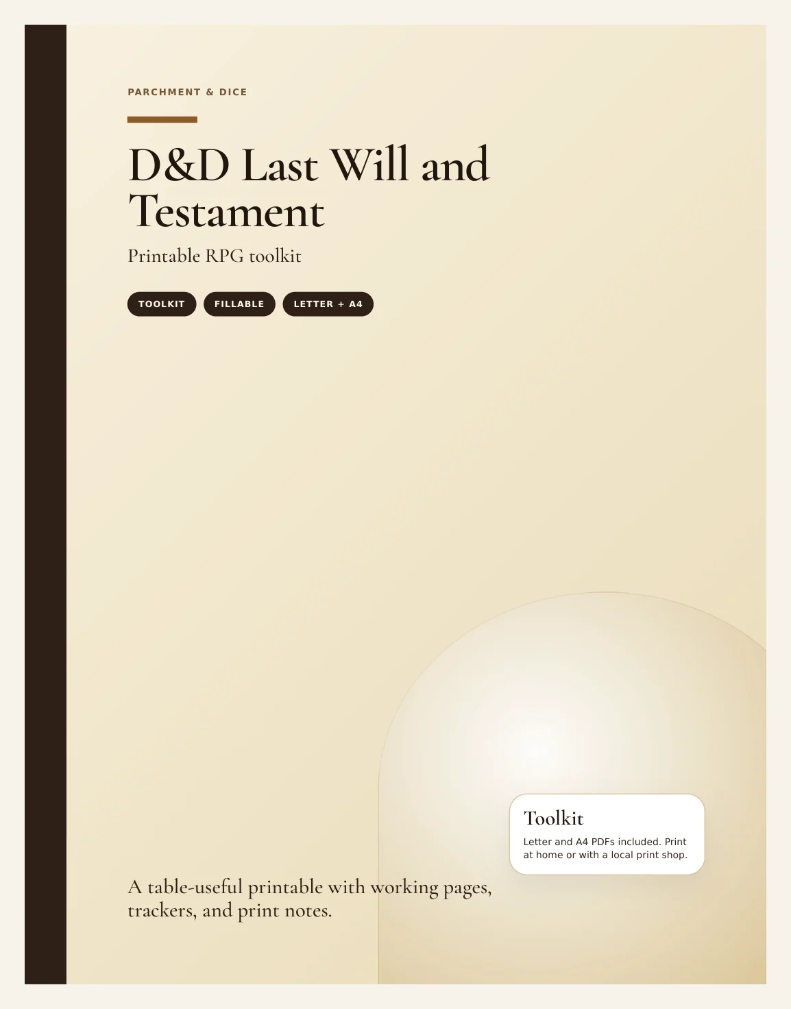 DnD Last Will and Testament Printable — Preview page 1