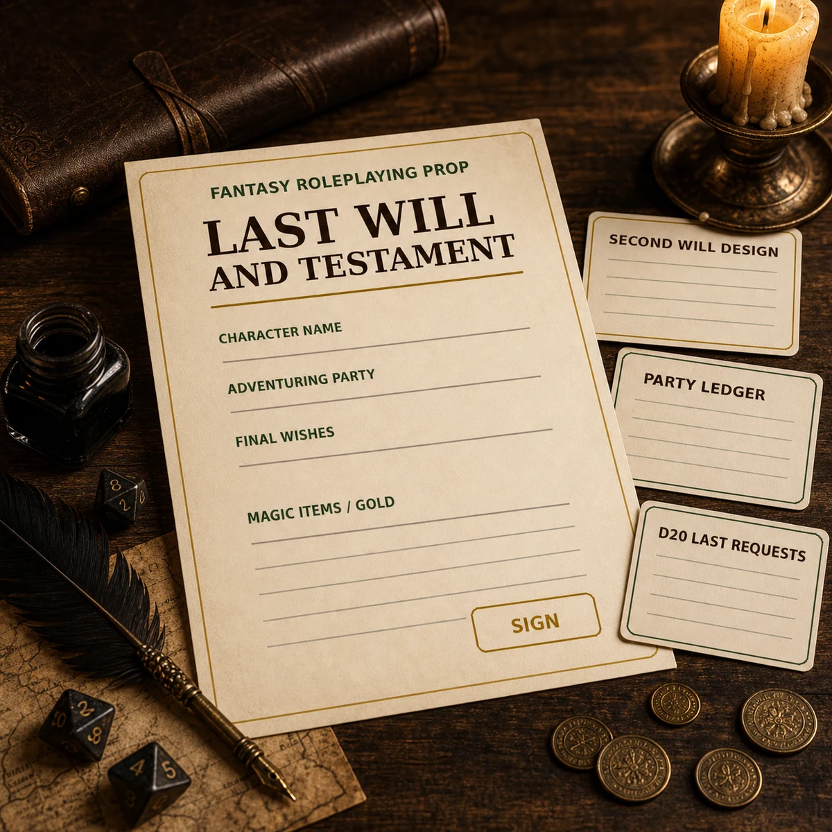 DnD Last Will and Testament Printable — Character last will and testament