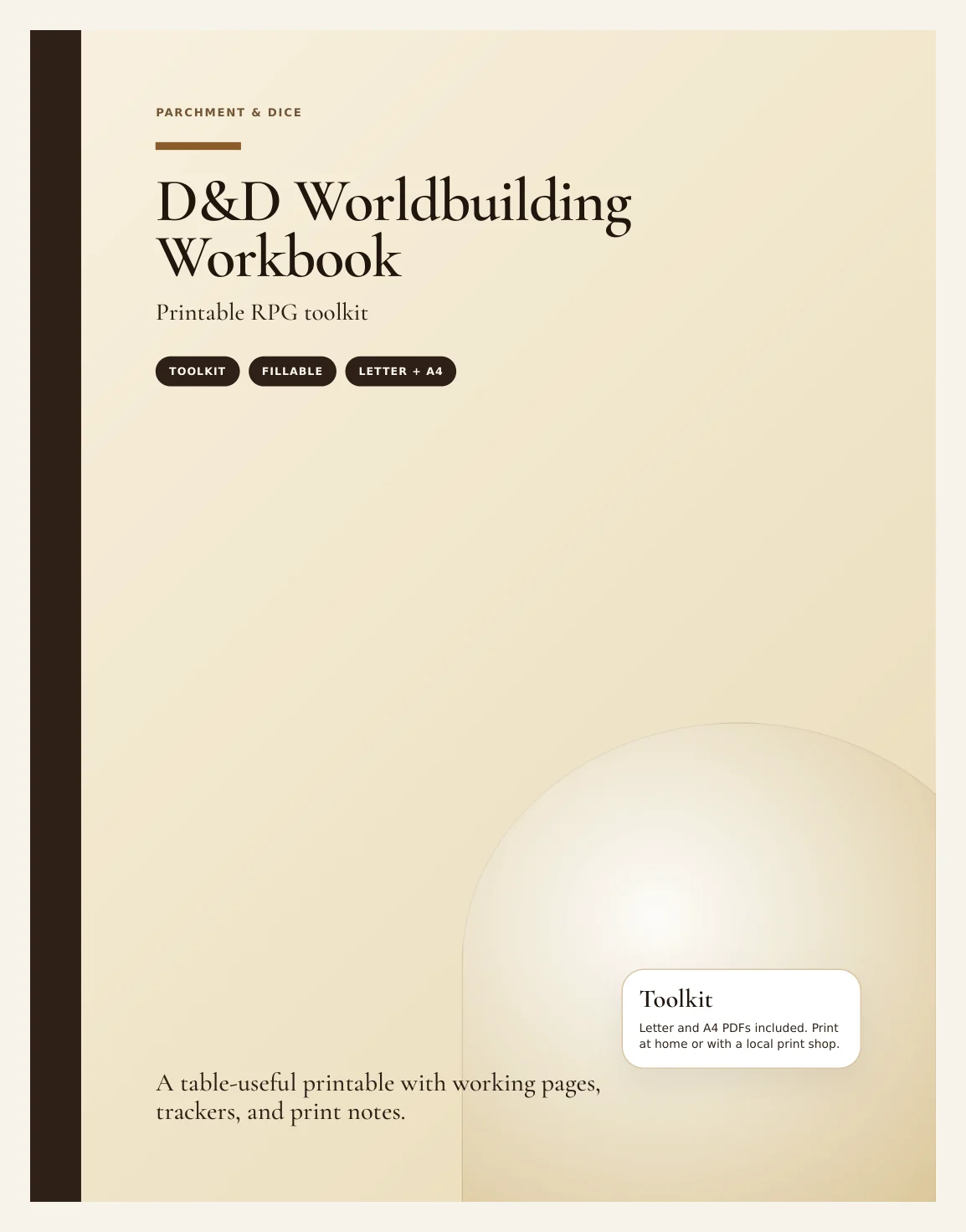 DnD Worldbuilding Workbook Printable — Preview page 1