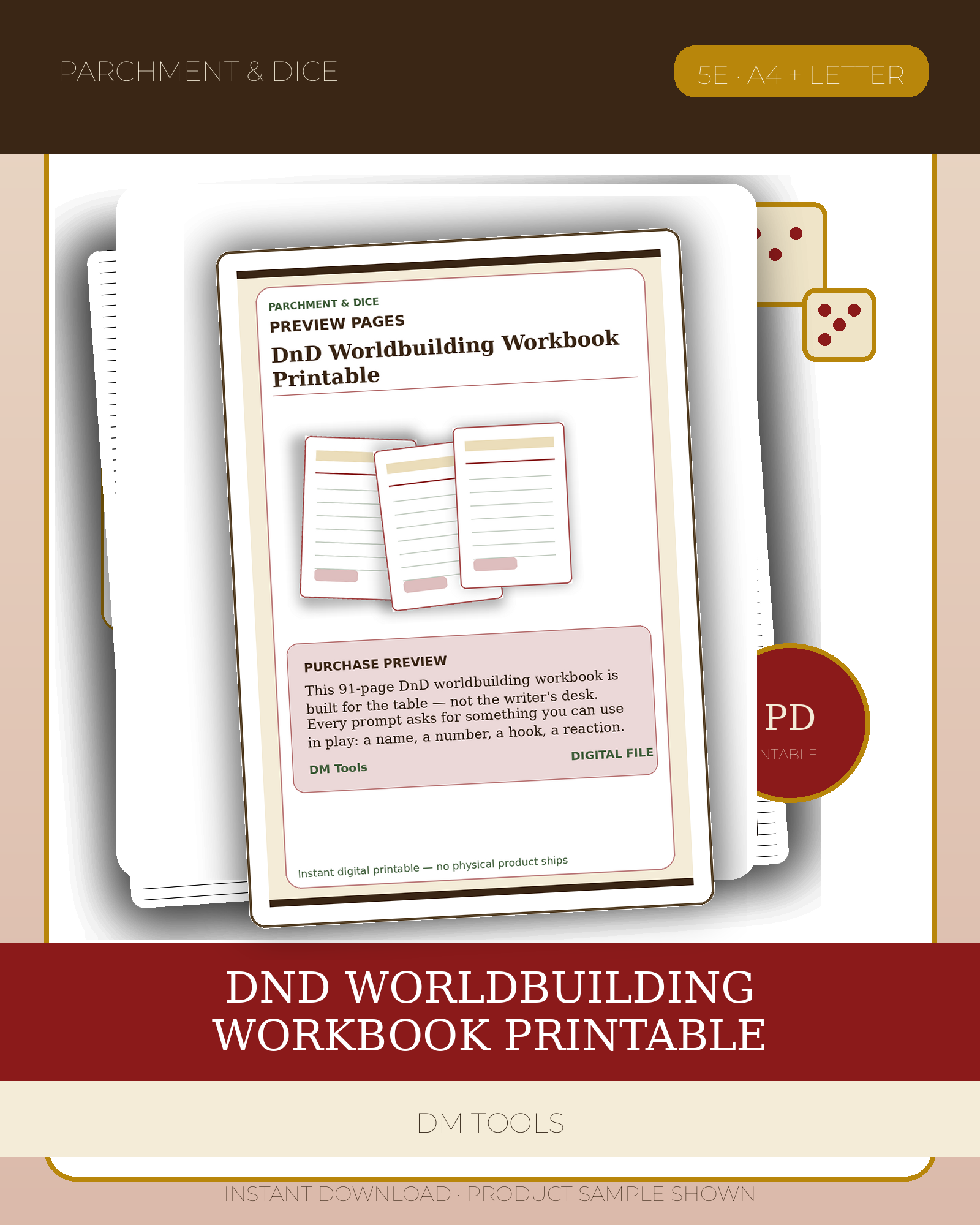 DnD Worldbuilding Workbook Printable